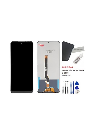 Tkgz - Tecno Pova 3 Uyumlu Lcd Ekran Dokunmatik Servis + B-7000 + Tamir Seti