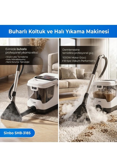 Ssc-7607 Buharlı Koltuk Ve Halı Yıkama Makinesi, 1000w Motor Gücü, 1200w Isıtıcı, 3.5l Su Tankı, Koltuk Halı Araç Döşeme Ve Yatak Temizleme Makinesi, Buharlı Derin Temizlik