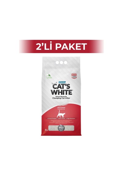 Cat's White Kokusuz Kedi Kumu 5 Lt 2 Adet