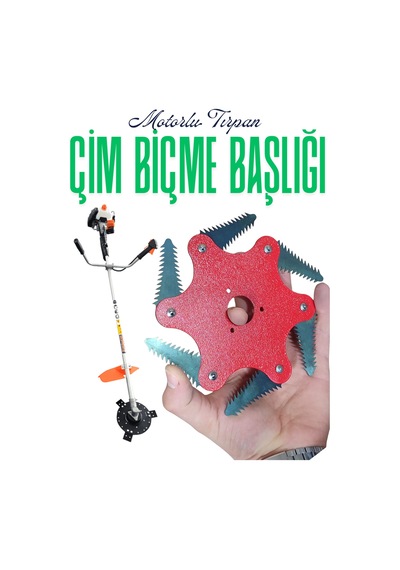 Klc Motorlu Tırpan Metal Çim Çayır Biçme Kesme Aparatı 6 Kollu Testere Dişli Ahtapot Bıçak Başlığı