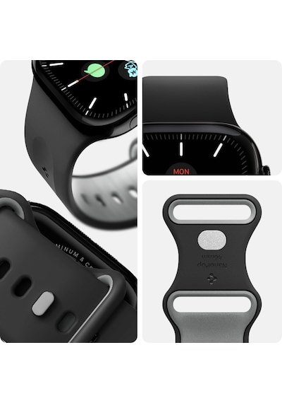 Apple Watch 49/46mm Ultra 4/3/2/1 / Seri 12/11/10 İle Uyumlu Kordon Kayış Band Nano Pop Black Sesame - Amp09321 Çok Renkli