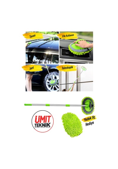 Premium Turbo Vakumlu Kablosuz Mini Araç Süpürgesi Köpük Atan Pompa Teleskopik Mikrofiber Takım