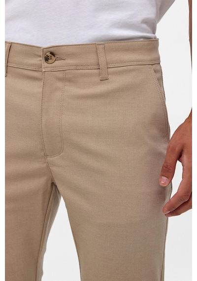 Süvari Bej Slim Desenli Pantolon