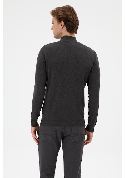 U.S. Polo Assn. Erkek Slim Fit Antrasit Melanj Triko Hırka 50313684-VR081
