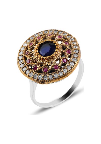 Söğütlü Silver Gümüş Safir Taşlı Otantik Gümüş Yüzük