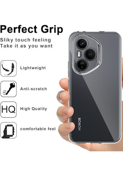 Honor 400 Pro Kılıf Şeffaf Silikon + 5d Ekran Koruyucu Cam Set