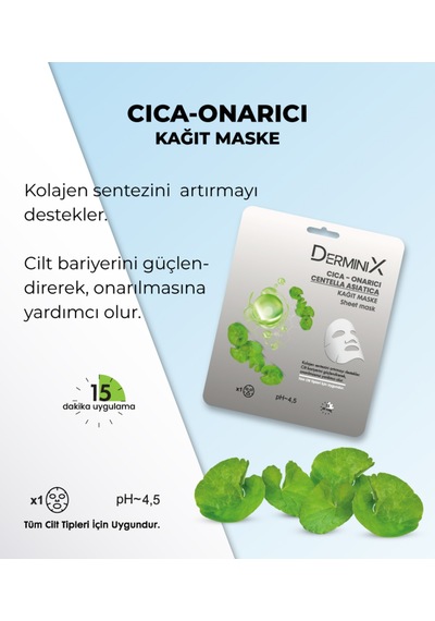 Yüz Bakim Maskesi & Cica Onarici Centella Asiatica Kağıt Maske 1 Adet