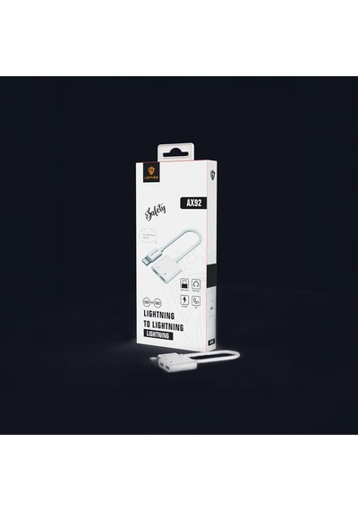 Lenyes Ax92 Lightning To Lightning 2in1 Şarj Ve Kulaklık Dönüştürücü Adaptör Beyaz Beyaz