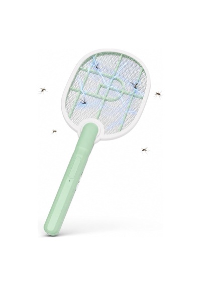 Taşınabilir Sinek Öldürücü Mor Işık Tenis Raketi 21cm X 26cm Şarjlı Dekoratif Yatak Odası, Çocuk Odası, Bebek Odası Sinek Kovucu Usb Şarjlı Usb-016 Yeşil