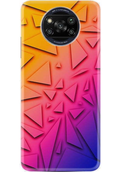 Xiaomi Poco X3 Kılıf Silikon Desen Özel Seri Üçgenler 1635