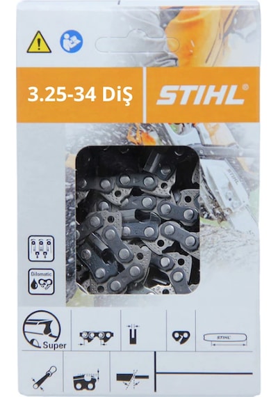 Stihl Motorlu Testere Zinciri 3.25-34 Diş 1,6 Mm Köşeli Zincir