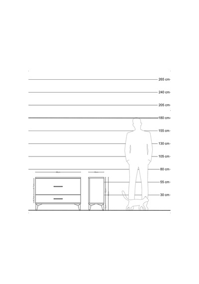 Arges Şifonyer 2 Çekmeceli 88x30x64 Çam-antrasit Atlas Çam
