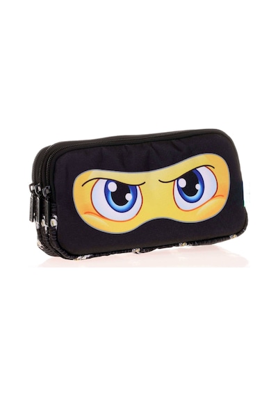 Kids&love Üç Bölmeli Erkek Çocuk Kalem Çantası - Siyah Sarı Ninja Kalemlik