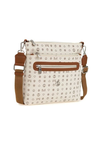 Bilik Deri Monogram Bej/taba Kadın Çapraz Askılı Çanta Mtş 269-mn 001