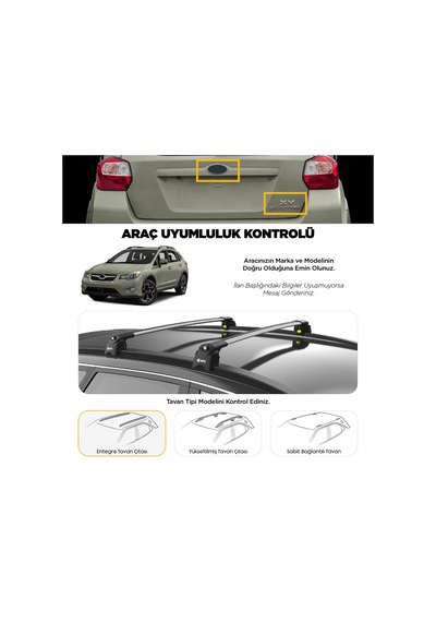 Peugeot 5008 Turtle Air2 Ara Atkı 2017-2024 Arası Uyumlu - Gri