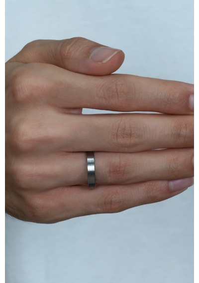 4mm Mat Düz Model Unisex Kadın Erkek Çelik Alyans Yüzük Cl35 Beyaz