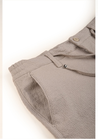 Deepsea Erkek Bej Likralı Gofre Kumaş Beli Lastikli İpli Slim Fit Günlük Pantolon 2600650 Bej