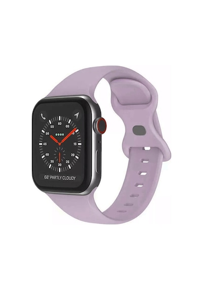 Wozlo Apple Uyumlu iOS Watch 1, 2, 3, 4, 5, 6, 7, 8, Se Silikon Kordon Kayış - S-m Beden 38/40/41mm - Lavanta
