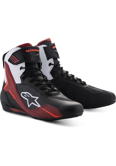 Alpinestars Faster-4 Motosiklet Bot Kırmızı-beyaz