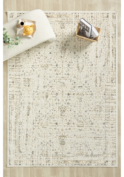 Mariesse Home Asır Serisi Vintage Modern Dokuma Salon Oturma Odası Halısı 2088 Bej