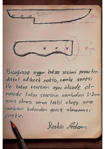 Bıçak Sapı Bıçak Kabzesi 46'lık Satır İçin Uygundur Siyah