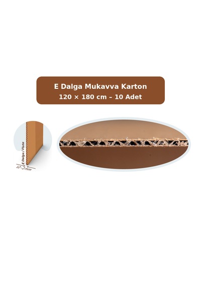 E Dalga Oluklu Mukavva Karton 120 180 Cm 10 Adet
