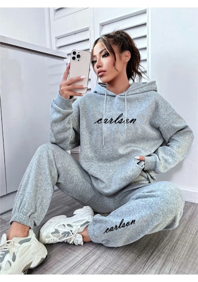 Harmandar Carlston Yazılı Kışlık Alt Üst Takımı Sweatshirt Eşofman Altı - Gri Baskılı Oversize Kapüşonlu Gri Harmandar Carlston Yazılı Kışlık Alt Üst Takımı Sweatshirt Eşofman Altı - Gri Baskılı Oversize Kapüşonlu Gri