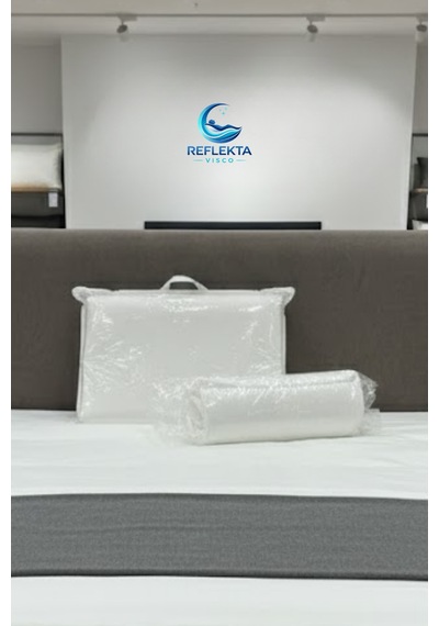 Reflekta Sertifikalı Ortapedik Visco Yastık Boyun Destekli Kılıf Ve Çantalı 40 X 60 Cm. Beyaz