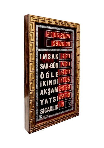 Ev, Ofis Tipi Ezan Okuyan Duvar Saati Çok Renkli