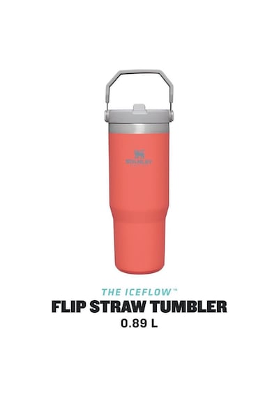 Stanley The Iceflow Flip Straw Pipetli Termos Bardak 0.89 Lt Açık Mercan