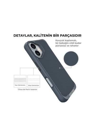 Bix Apple Uyumlu iPhone 16 Plus Vortex Magsafe Kılıf Stand Özellikli 3x Korumalı Mikro Fiber İç Yüzey Lacivert Lacivert Bix Apple Uyumlu iPhone 16 Plus Vortex Magsafe Kılıf Stand Özellikli 3x Korumalı Mikro Fiber İç Yüzey Lacivert Lacivert