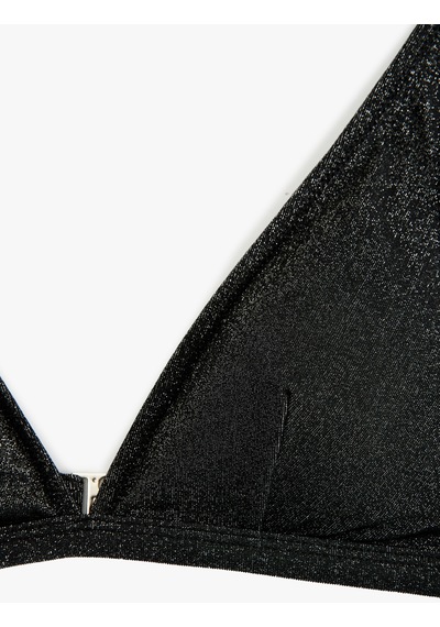 Koton Simli Derin V Yaka Bralet Bikini Üstü Siyah 5sak10153mm Siyah
