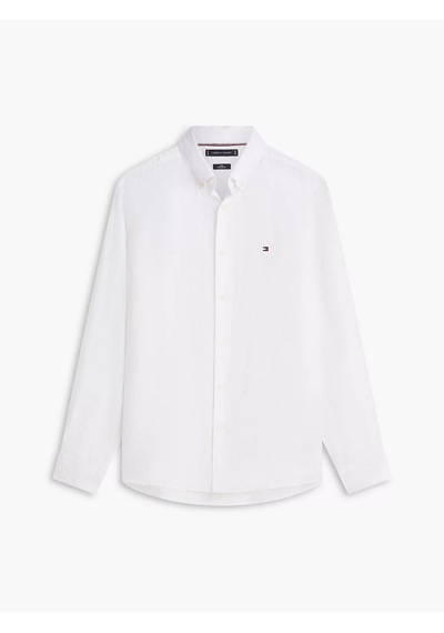 Tommy Hilfiger Mw0mw41530 Pigment Dyed Li Solid Rf Erkek Gömlek Beyaz