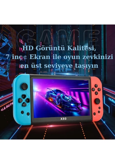 Gamebox+5000 Oyunlu Nostalji Atari 7 Inç Geniş Ekran 128bıt Retro Video Oyunu