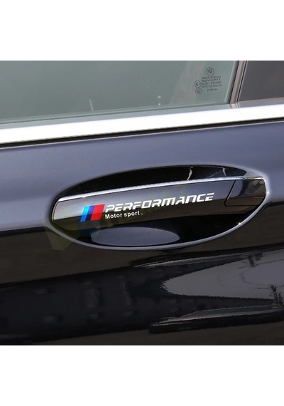 Bmw M Performance Motor Sport Kapı Kolu Bagaj Jant Sticker 4 Adet 13 X 1.40 Cm