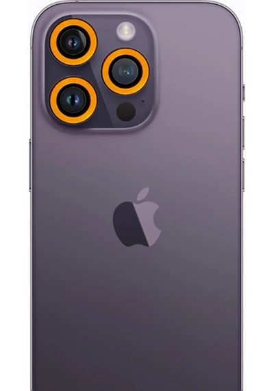 Mey İthalat Apple Uyumlu iPhone 12 Pro Max Neon Fosforlu Kamera Lens - Sarı