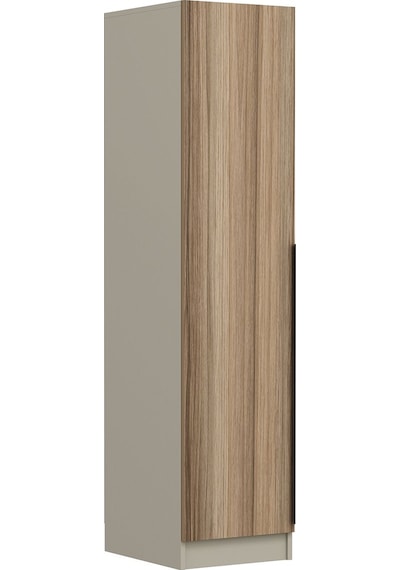 Minar Kale 1 Kapaklı Dolap Plus 210cm - Kumtaşı/dore - Raflı Çok Renkli