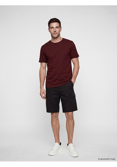 Lcwaıkıkı Classic Bordo Slim Fit %100 Pamuk Basic Tişört