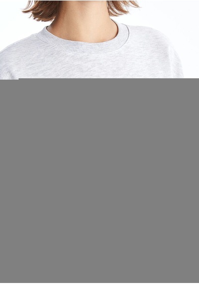 LC Waikiki Lcw Bisiklet Yaka Baskılı Oversize Kadın Sweatshirt Grimelanj