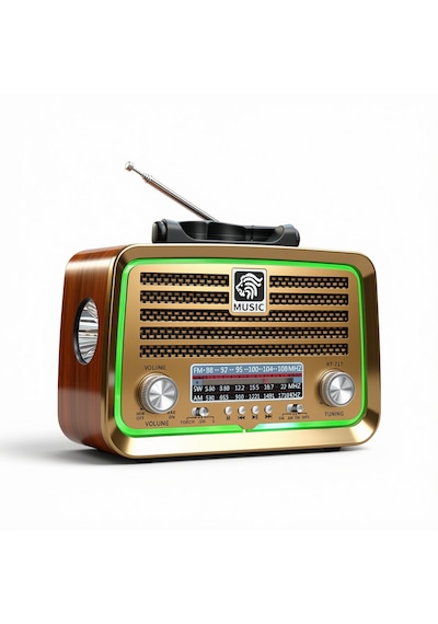 Rt-717 Nostaljik Güneş Panelli Trend Radyo,led Detay Bluetooth Nostalji Radyo