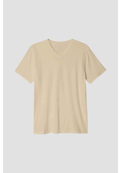 Kadın V Yaka Tshirt Spr24tsk40 Taş