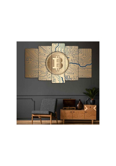 Bitcoin 5 Parçalı Tablo Görsel - 702504234 Görsel