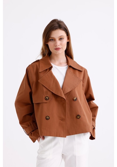 Pastelastore %100 Pamuk Gabardin Astarlı Oversize Geniş Kalıp Kadın Crop Kısa Trençkot 1122 Taba Pastelastore %100 Pamuk Gabardin Astarlı Oversize Geniş Kalıp Kadın Crop Kısa Trençkot 1122 Taba