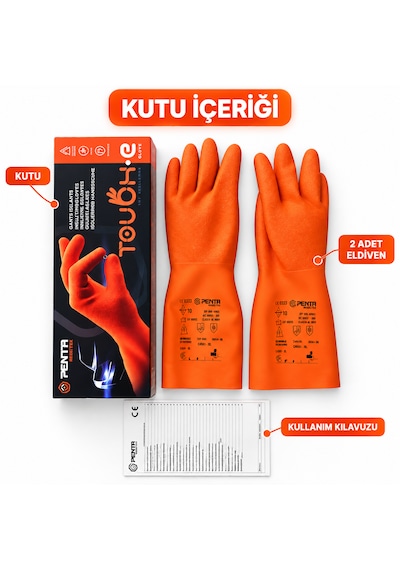 Penta Touch-e Ark Koruyuculu İzole Eldiven 1000v Class 0 Turuncu