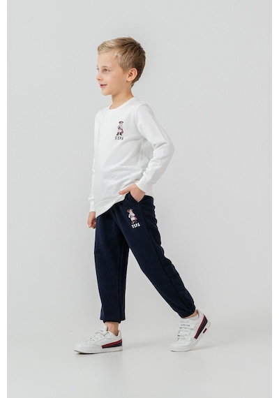 U.S. Polo Assn. Erkek Çocuk Baskılı Beyaz Uzun Kol Eşofman Takımı Us2633-c-v2 Us2633-c-v2