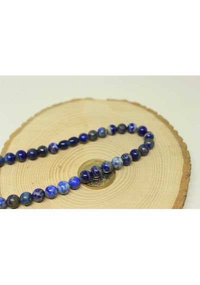 Lapis Taşı Kolye 8mm (klipsli) Altın