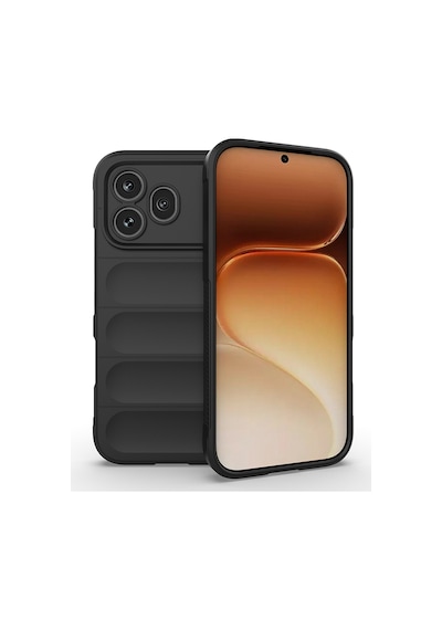 Honor 600 Pro 5g Kılıf Esnek Tpu Oyuklu Arka Yüzey Tasarımlı Zore Etnik Silikon Kapak - Siyah