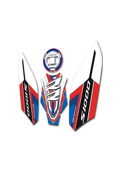 Hades Bmw S1000rr Uyumlu Tank Pad Seti Beyaz Motosiklet Depo Koruma Siyah