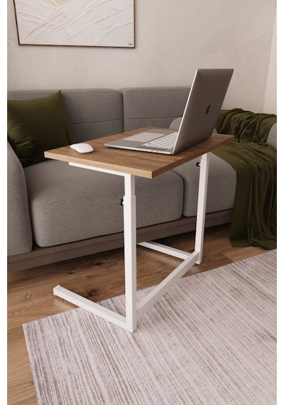 Yükseklik Ayarlı Laptop Bilgisayar Masası -atlantik Çam-beyaz Atlantik Çam - Beyaz