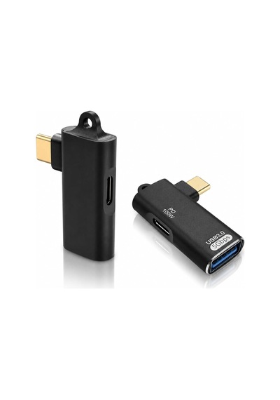 Type-c Otg 2-in-1 Adaptör Pd 100w Hızlı Şarj Usb 3.0 5gbps Type-c Ve Usb-a Bağlantı Mobil Tablet Notebook İçin Zr1050 Siyah
